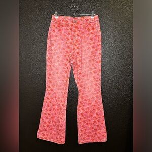 BDG Floral Pink High-rise Flare Jeans